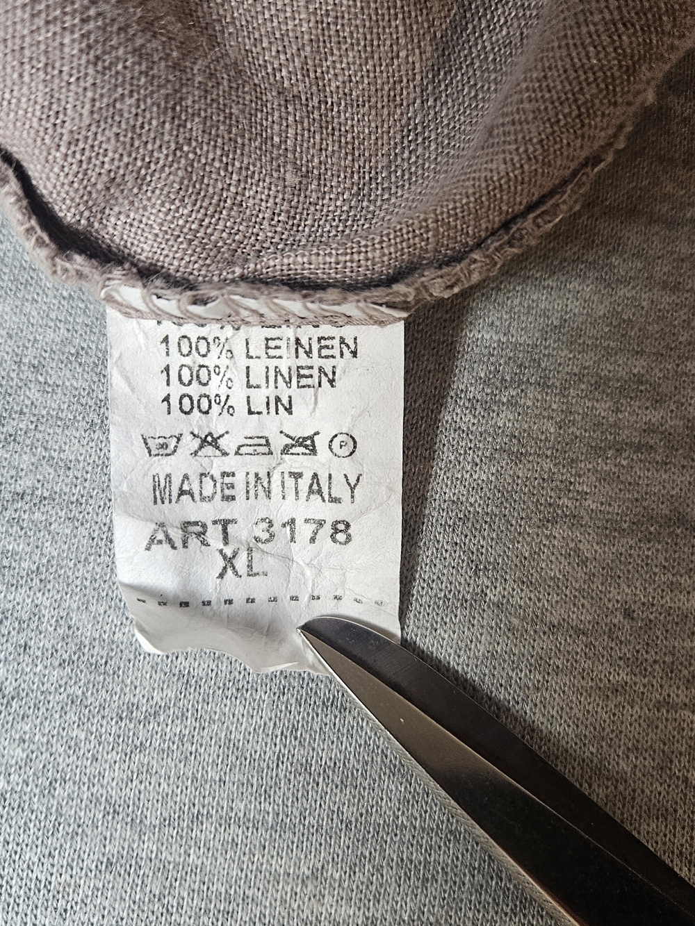Floral 100% Linen Made in Italy Scoop Neck BohoTunic in Muted Taupe and Pink - Picture 6 of 9